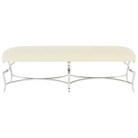 Upholstered Bench with Metal Base